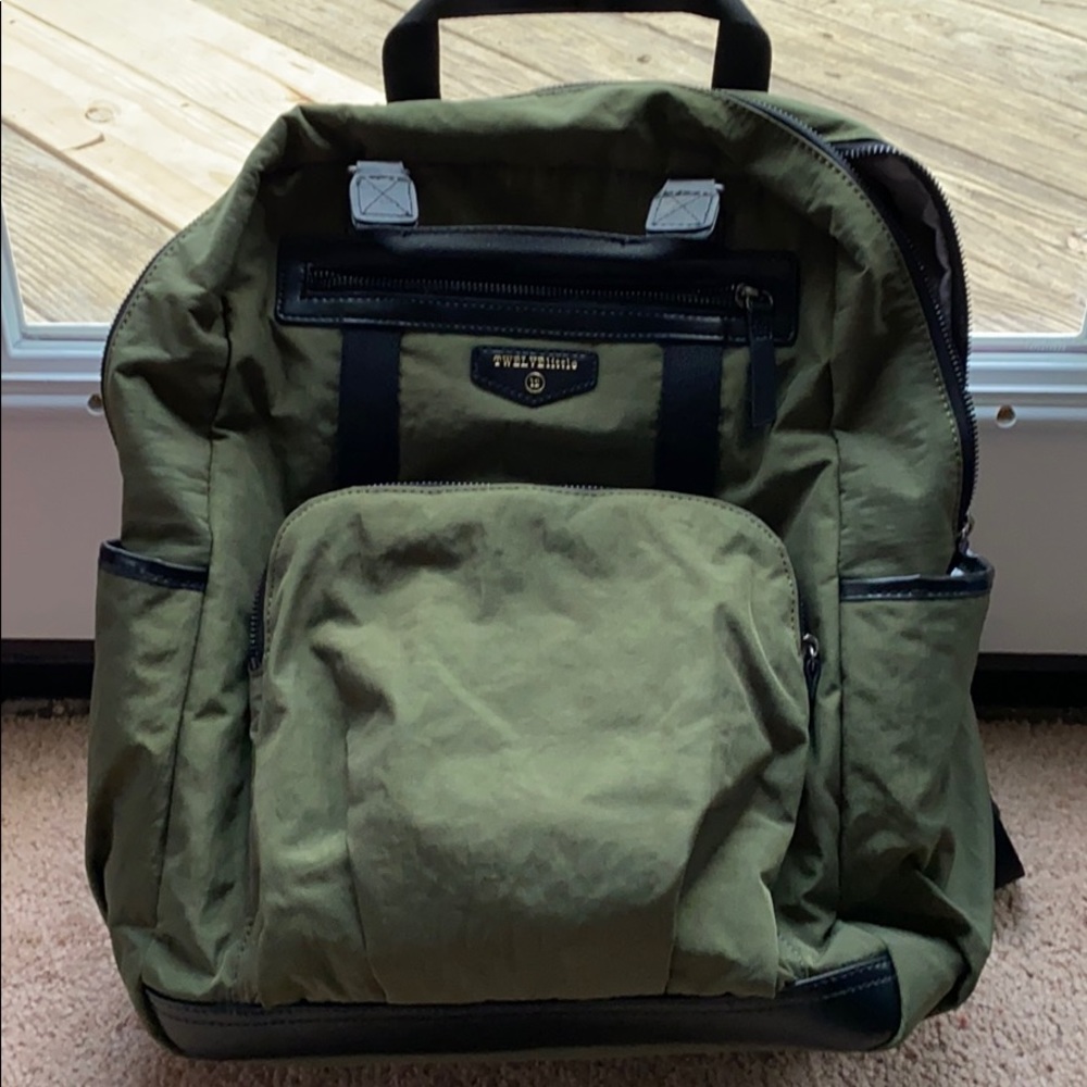 Twelvelittle olive backpack style diaper bag
